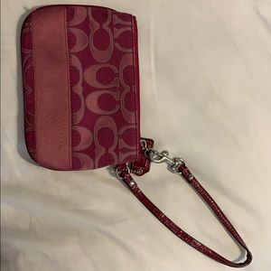 Magenta coach wristlet